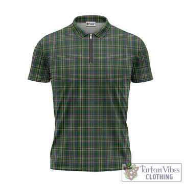 Scott Green Tartan Zipper Polo Shirt