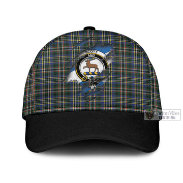 Scott Green Modern Tartan Classic Cap with Family Crest In Me Style