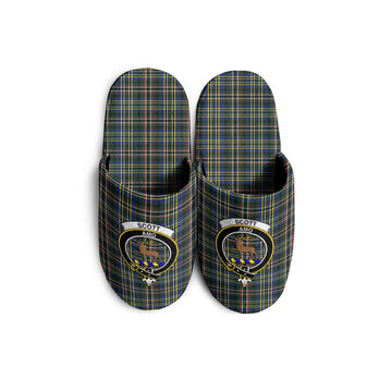 Scott Green Modern Tartan Home Slippers with Family Crest