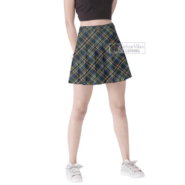 Scott Green Modern Tartan Women's Plated Mini Skirt