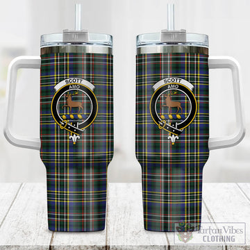 Scott Green Modern Tartan and Family Crest Tumbler with Handle