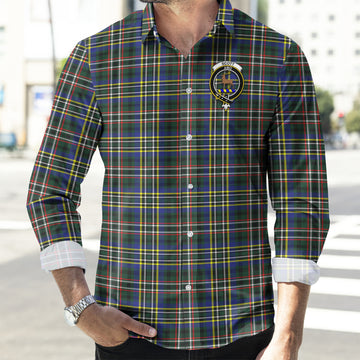 Scott Green Modern Tartan Long Sleeve Button Up Shirt with Family Crest