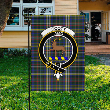 Scott Green Modern Tartan Flag with Family Crest