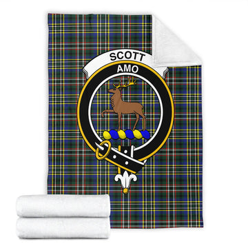 Scott Green Modern Tartan Blanket with Family Crest