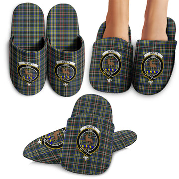 Scott Green Modern Tartan Home Slippers with Family Crest