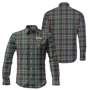 Scott Green Modern Tartan Long Sleeve Button Up Shirt with Family Crest