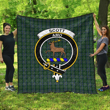 Scott Hunting Tartan Quilt with Family Crest