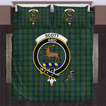 Scott Hunting Tartan Bedding Set with Family Crest
