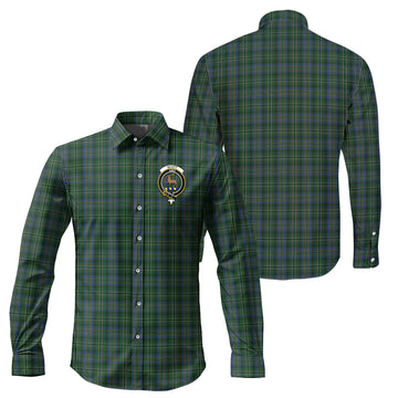 Scott Hunting Tartan Long Sleeve Button Up Shirt with Family Crest