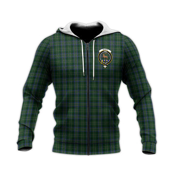 Scott Hunting Tartan Knitted Hoodie with Family Crest