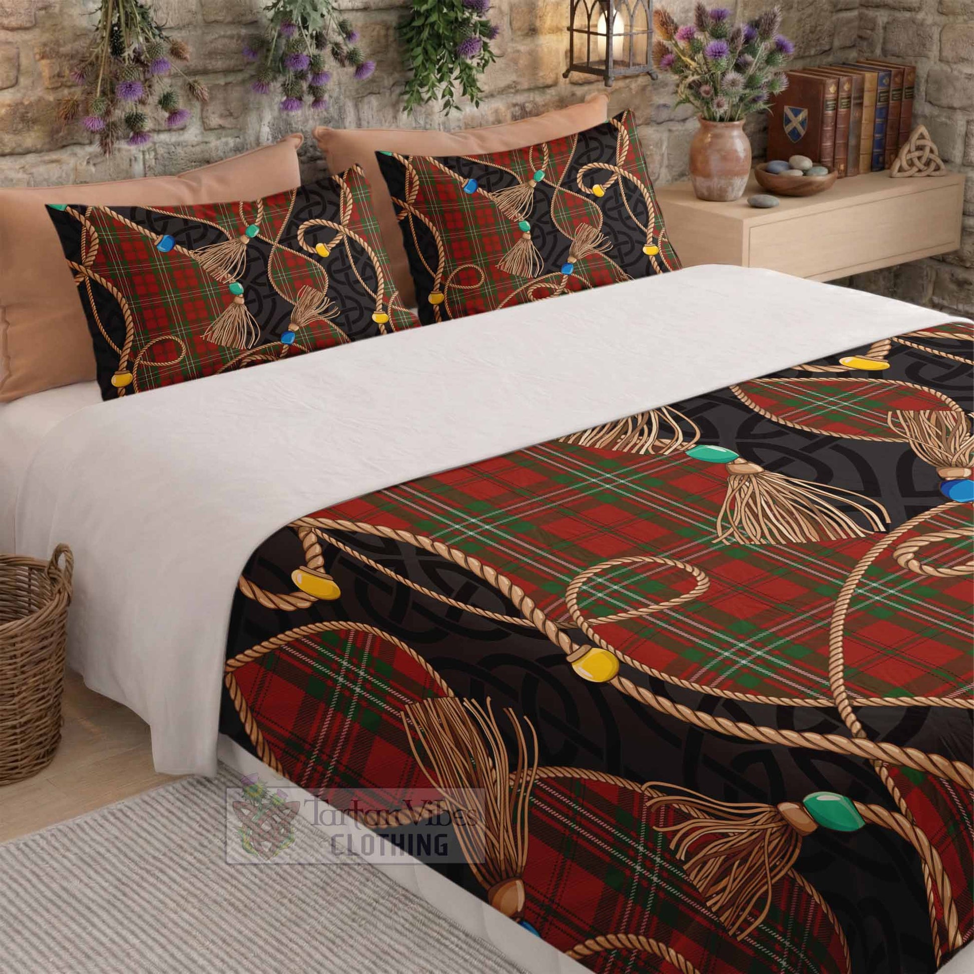 Scott Scottish Tartan Twisted Ropes Stylized Bedding Set - Tartan Vibes Clothing