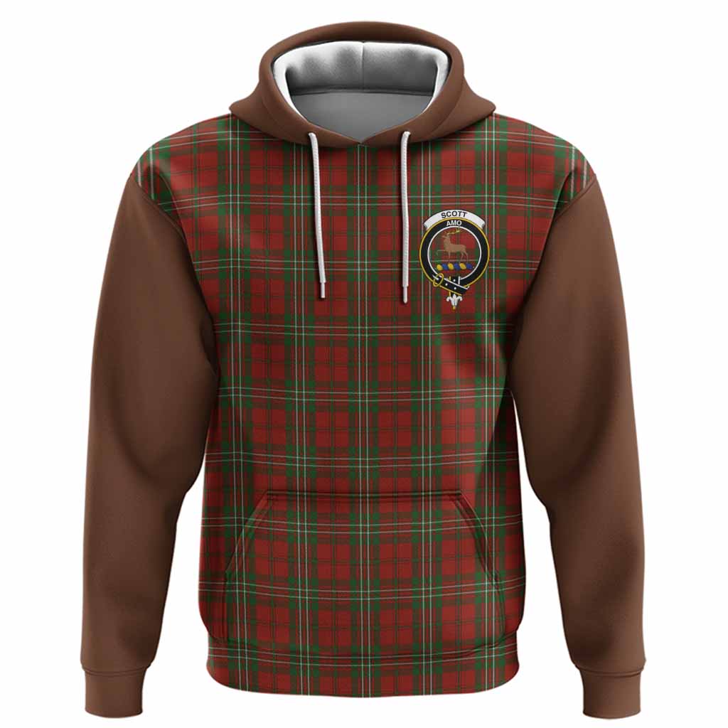 Scott Tartan Accent Hoodie with Family Crest