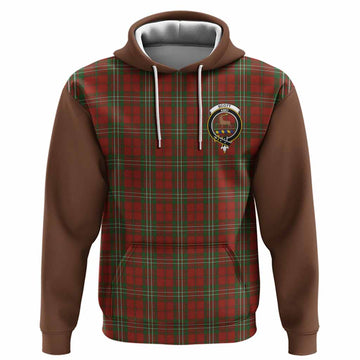 Scott Tartan Accent Hoodie with Family Crest