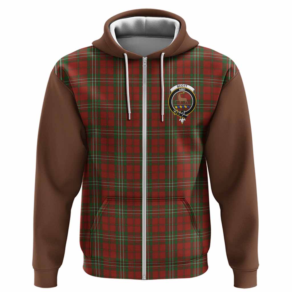 Scott Tartan Accent Hoodie with Family Crest