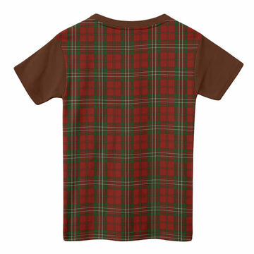 Scott Tartan Accent Kid T-shirt with Family Crest