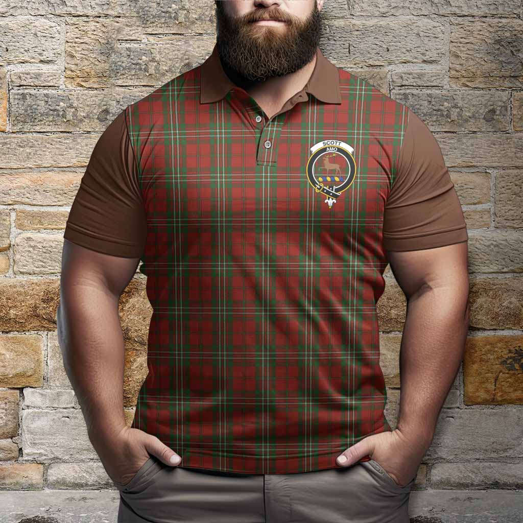 Scott Tartan Accent Polo Shirt with Family Crest
