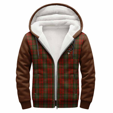 Scott Tartan Accent Sherpa Hoodie with Family Crest