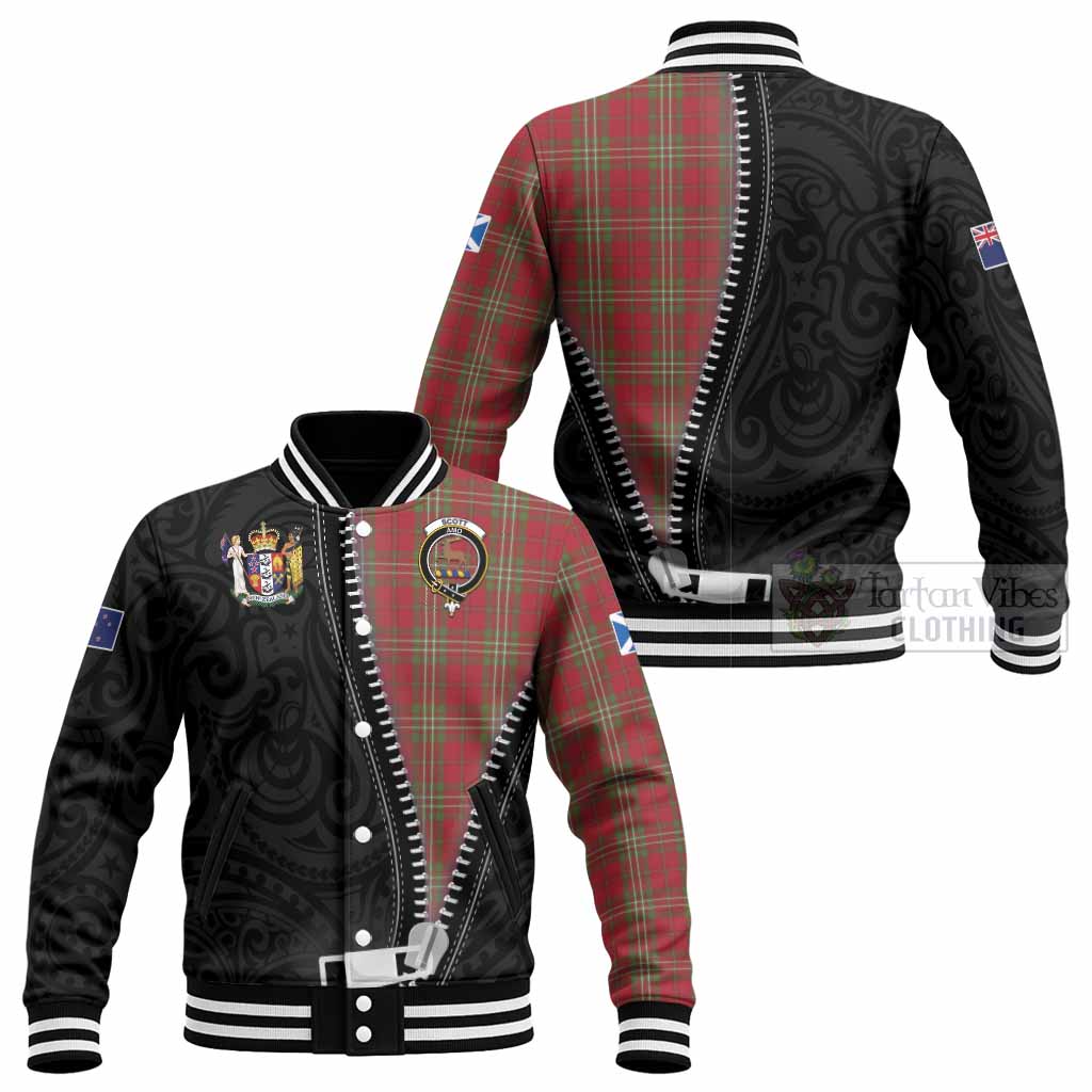Scott Tartan Baseball Jacket New Zealand Pattern Unique Zipper Stylized