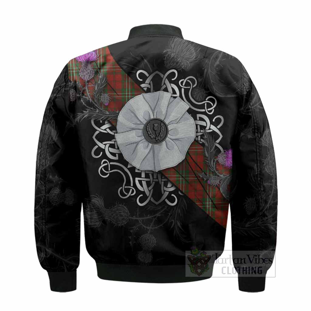 Scott Tartan Bomber Jacket Jacobite White Rose - Tartan Vibes Clothing