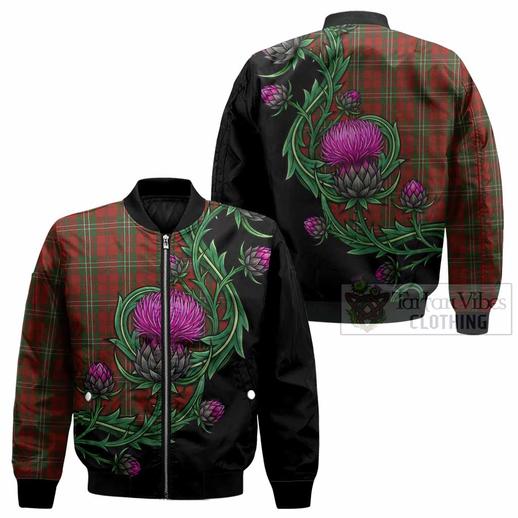 Scott Tartan Bomber Jacket Resilient Scottish Thistle - Tartan Vibes Clothing