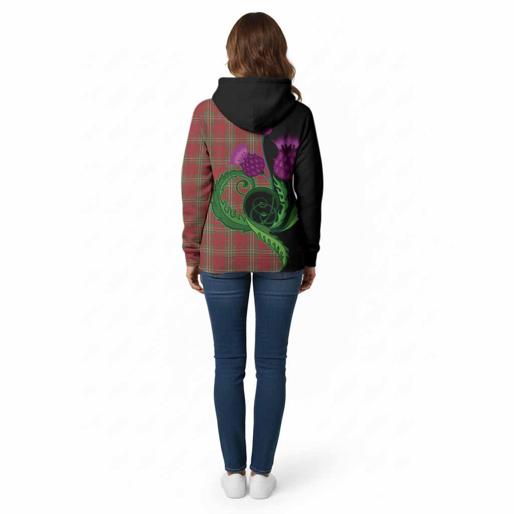 Scott Tartan Cotton Hoodie Traditional Scottish Thistle