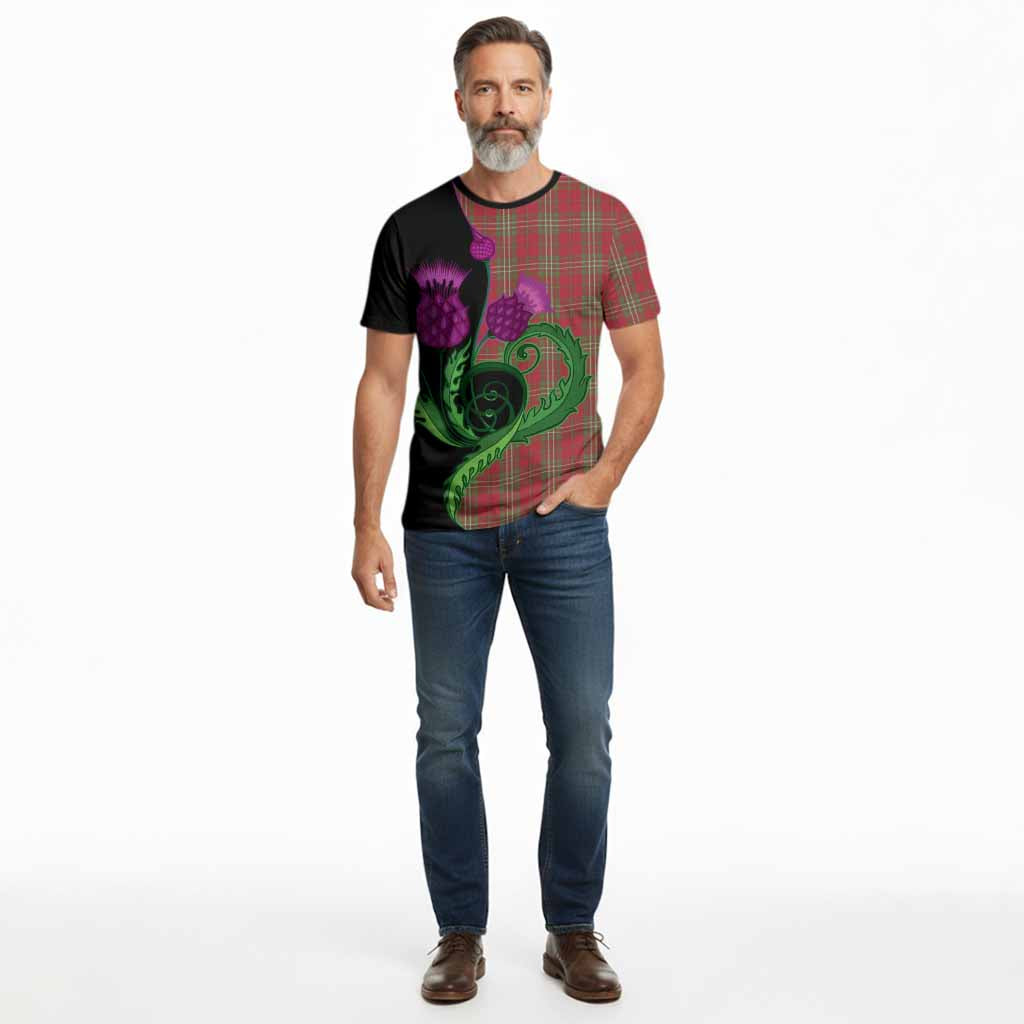 Scott Tartan Cotton T-shirt Traditional Scottish Thistle