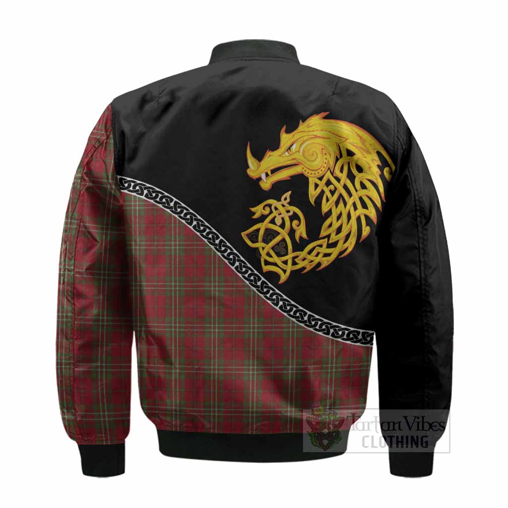 Scott Tartan Crest Bomber Jacket Legendary Dragon Knot Half Style