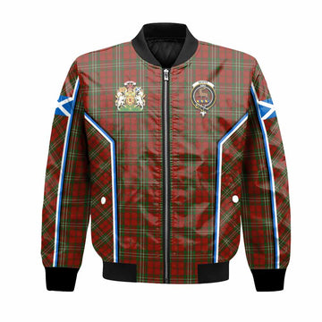 Scott Tartan Crest Bomber Jacket Scotland Coat of Arm Flag Style