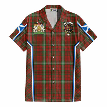 Scott Tartan Crest Cotton Hawaiian Shirt Scotland Coat of Arm Flag Style - Tartan Vibes Clothing