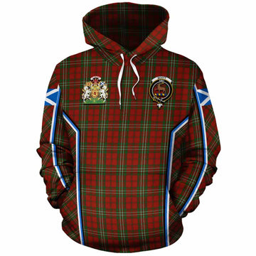 Scott Tartan Crest Cotton Hoodie Scotland Coat of Arm Flag Style