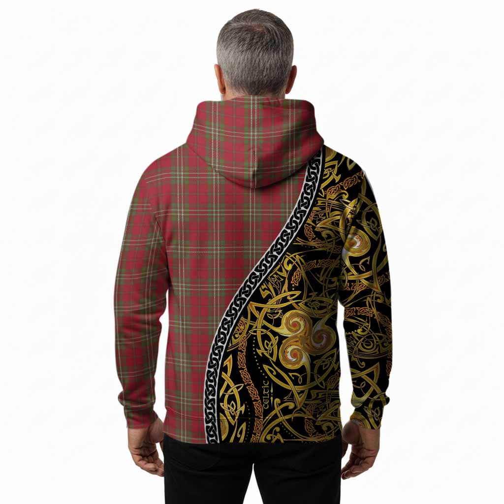 Scott Tartan Crest Hoodie Celtic Knot and Triple Trickle Spiral Symbols