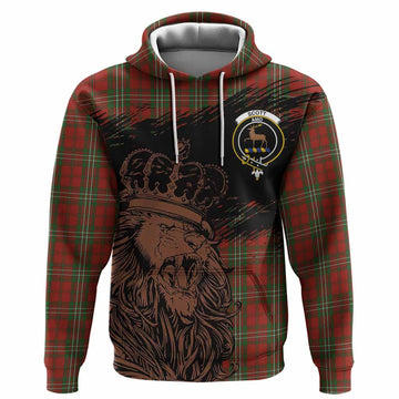 Scott Tartan Crest Hoodie Crowned Lion Heritage Style