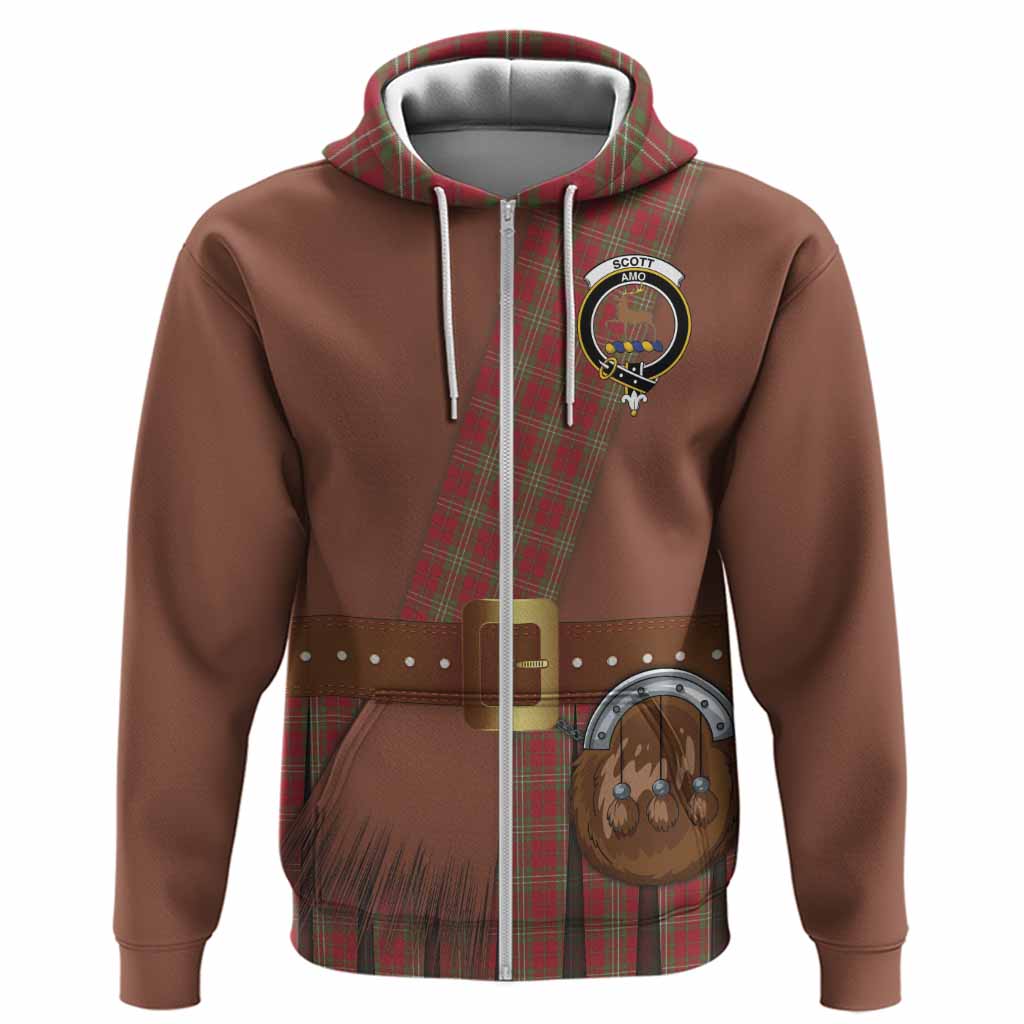 Scott Tartan Crest Hoodie Kilt Costume Style
