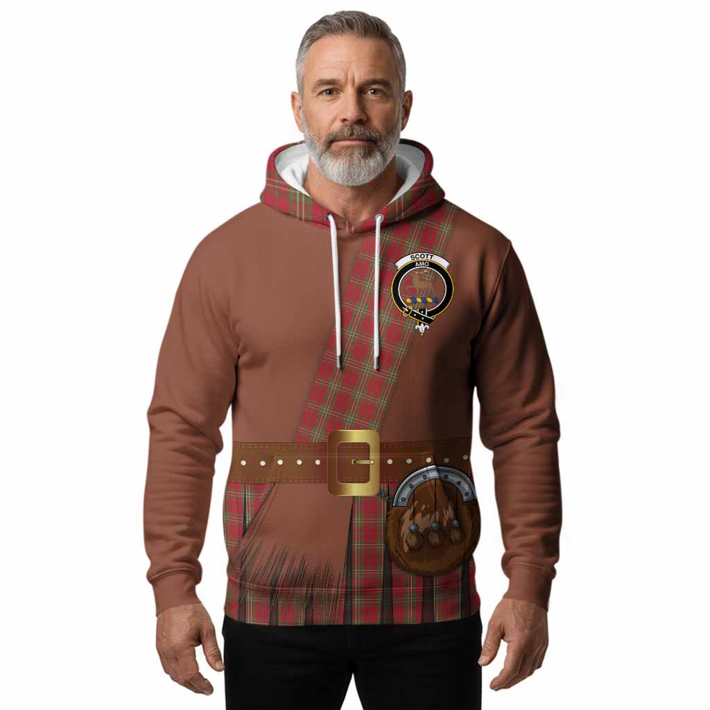 Scott Tartan Crest Hoodie Kilt Costume Style