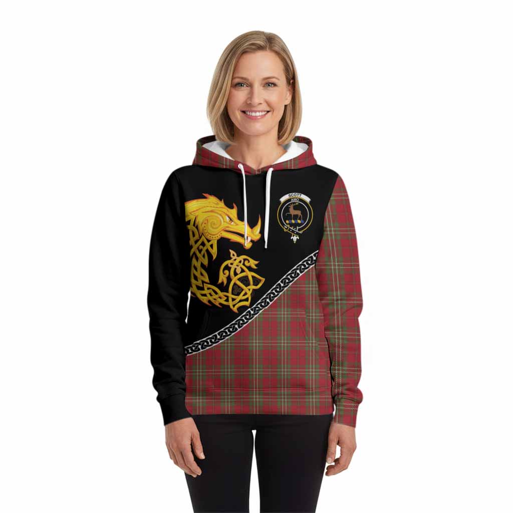 Scott Tartan Crest Hoodie Legendary Dragon Knot Half Style