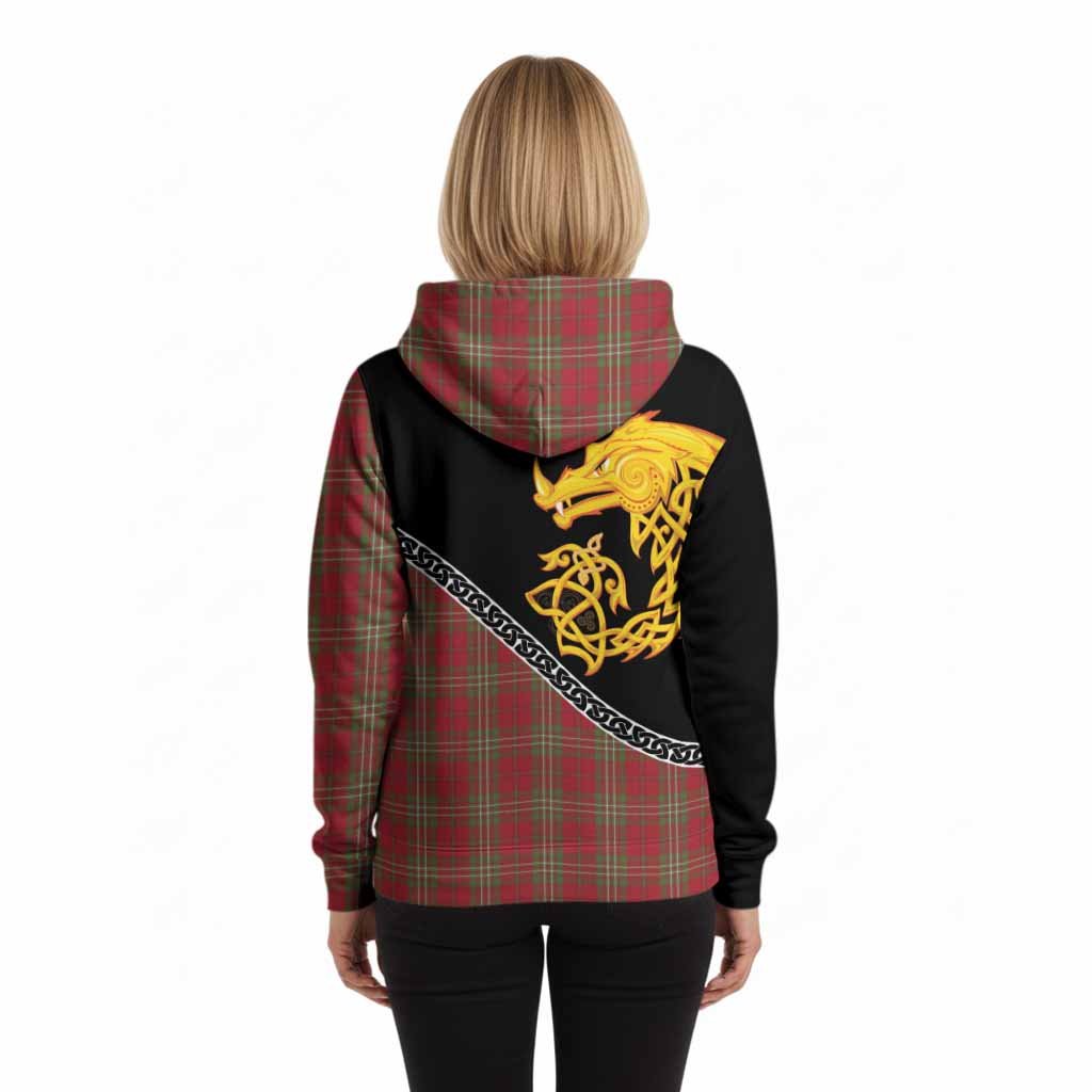 Scott Tartan Crest Hoodie Legendary Dragon Knot Half Style