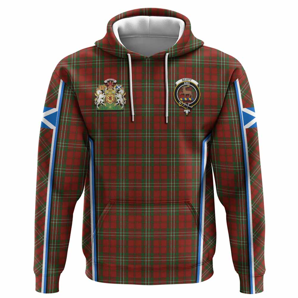 Scott Tartan Crest Hoodie Scotland Coat of Arm Flag Style - Tartan Vibes Clothing