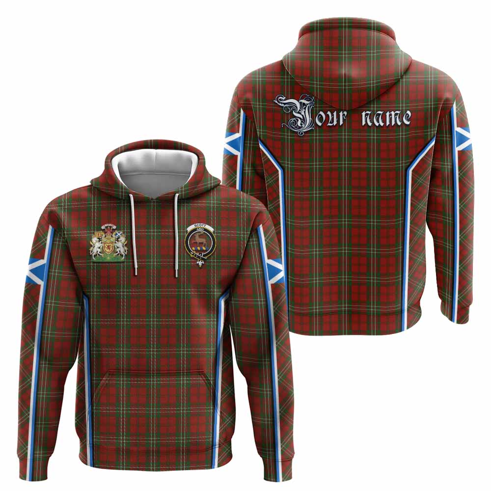 Scott Tartan Crest Hoodie Scotland Coat of Arm Flag Style - Tartan Vibes Clothing