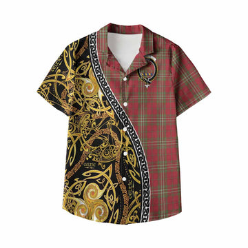 Scott Tartan Crest Kid Hawaiian Shirt Celtic Knot and Triple Trickle Spiral Symbols