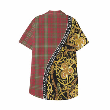 Scott Tartan Crest Kid Hawaiian Shirt Celtic Knot and Triple Trickle Spiral Symbols