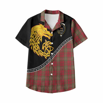 Scott Tartan Crest Kid Hawaiian Shirt Legendary Dragon Knot Half Style