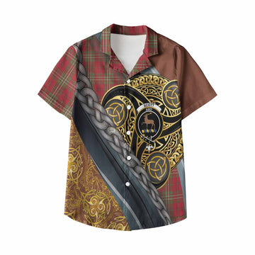 Scott Tartan Crest Kid Hawaiian Shirt Scottish Triskele Celtic