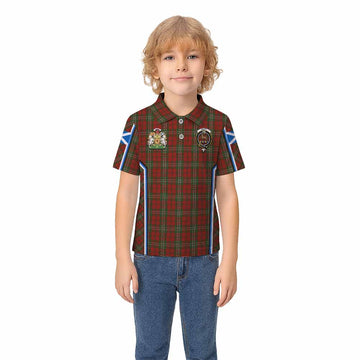 Scott Tartan Crest Kid Polo Shirt Scotland Coat of Arm Flag Style