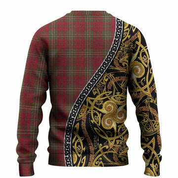 Scott Tartan Crest Knitted Sweater Celtic Knot and Triple Trickle Spiral Symbols