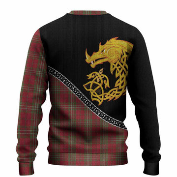 Scott Tartan Crest Knitted Sweater Legendary Dragon Knot Half Style