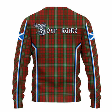 Scott Tartan Crest Knitted Sweater Scotland Coat of Arm Flag Style