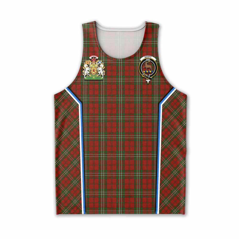 Scott Tartan Crest Men Tank Top Scotland Coat of Arm Flag Style - Tartan Vibes Clothing