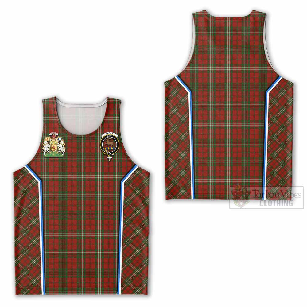 Scott Tartan Crest Men Tank Top Scotland Coat of Arm Flag Style - Tartan Vibes Clothing