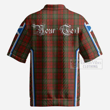 Scott Tartan Crest Men’s Polo Sweater Top Scotland Coat of Arm Flag Style