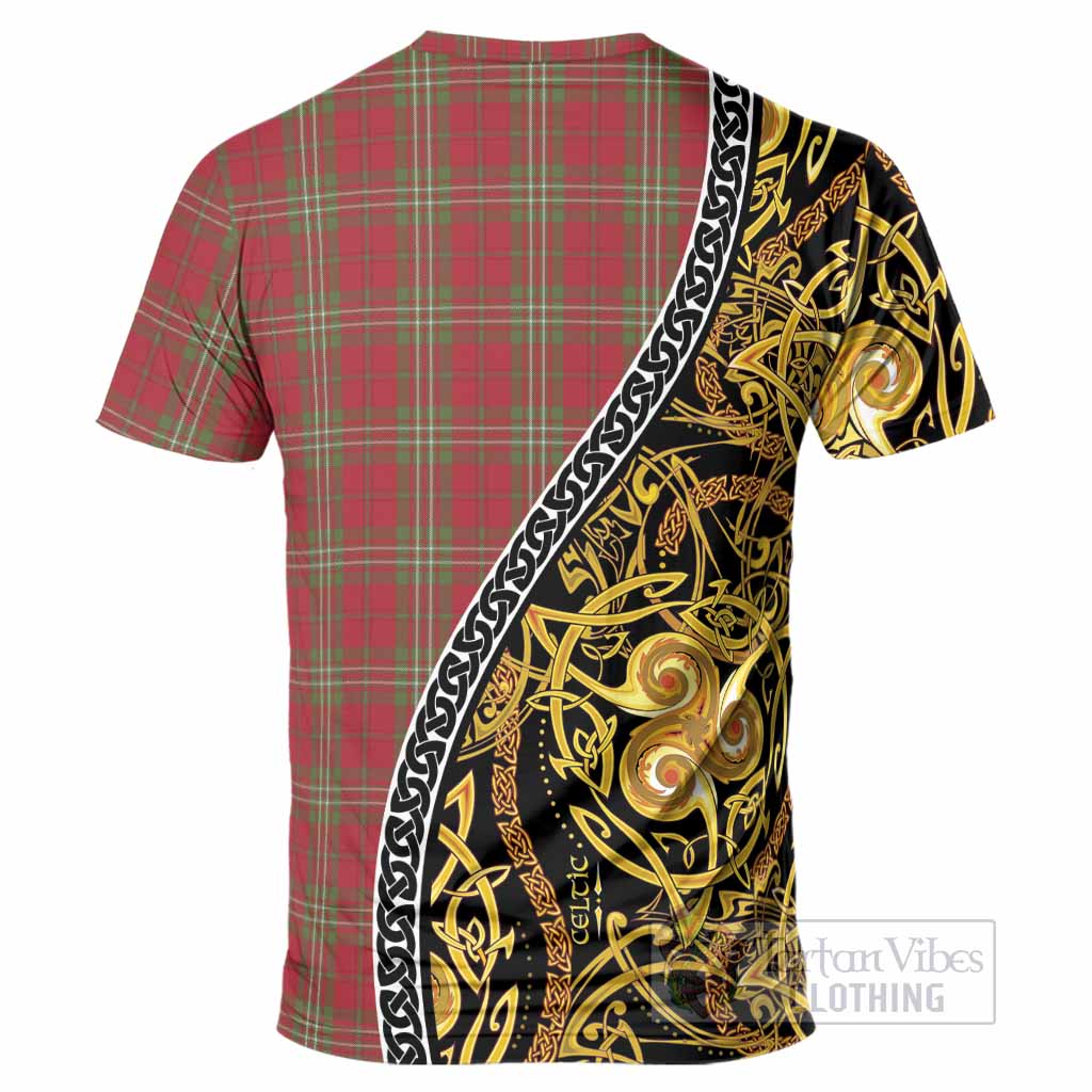 Scott Tartan Crest T-Shirt Celtic Knot and Triple Trickle Spiral Symbols